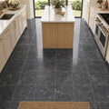 Breccia Grigio 12x12 Polished Veined Marble Tile — Kitchen floor