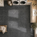 Breccia Grigio 12x12 Polished Veined Marble Tile — Laundry Room floor