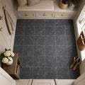 Breccia Grigio 12x12 Polished Veined Marble Tile — Mudroom floor