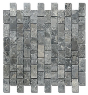 Breccia Grigio 1x2 Brick 12x12 Natural Veined Marble Mosaic