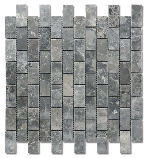 Breccia Grigio 1x2 Brick 12x12 Natural Veined Marble Mosaic