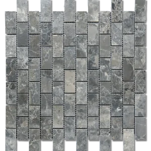 Breccia Grigio 1x2 Brick 12x12 Natural Veined Marble Mosaic