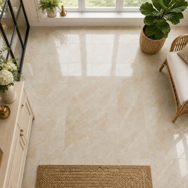 Breccia Oniciata 12x12 Polished Veined Marble Tile — Sunroom floor