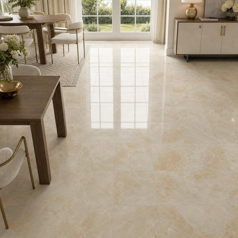 Breccia Oniciata 18x18 Natural Veined Marble Tile — Dining Room floor