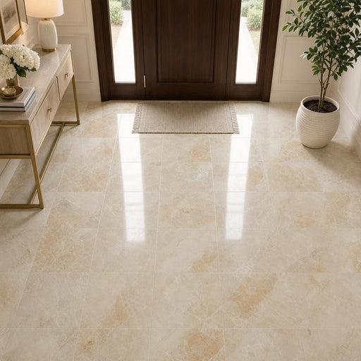 Breccia Oniciata 18x18 Natural Veined Marble Tile — Foyer floor