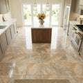 Breccia Oniciata Italian 12x12 Polished Marble Tile — Kitchen floor