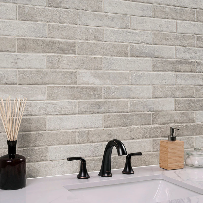 Brickstone Ivory 2x10 Matte Porcelain Brick Look Floor Tile