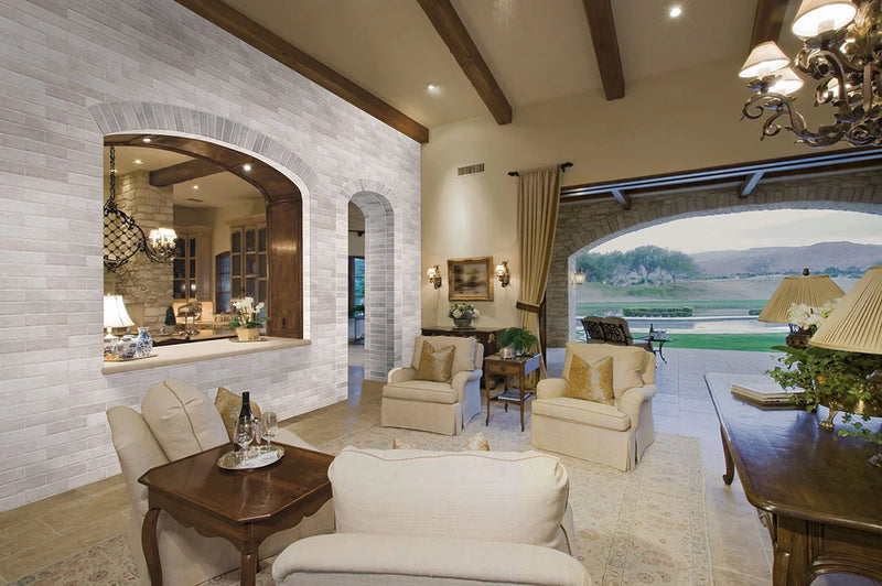 Brickstone Ivory 2x10 Matte Porcelain Brick Look Floor Tile