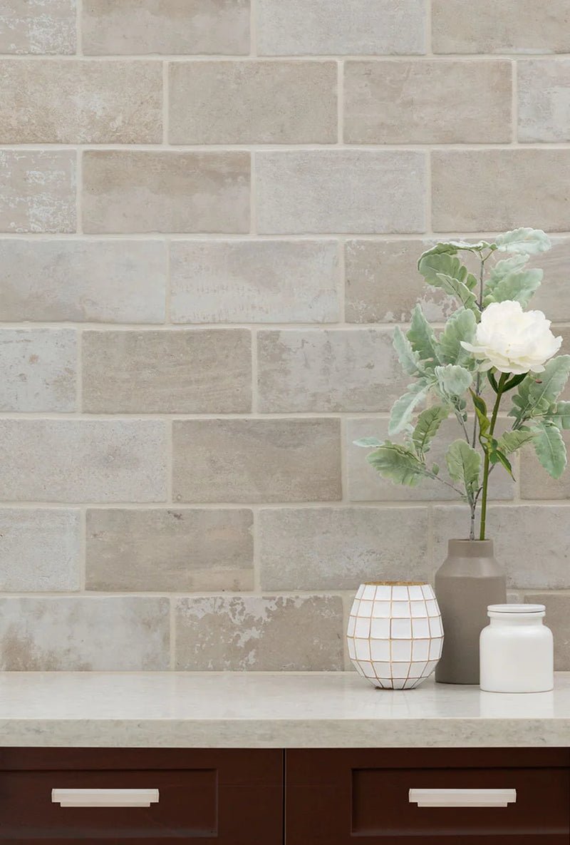 Brickstone Ivory 5x10 Matte Porcelain Brick Look Floor Tile