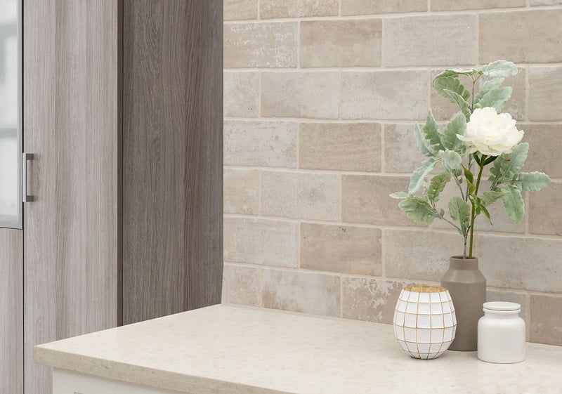 Brickstone Ivory 5x10 Matte Porcelain Brick Look Floor Tile