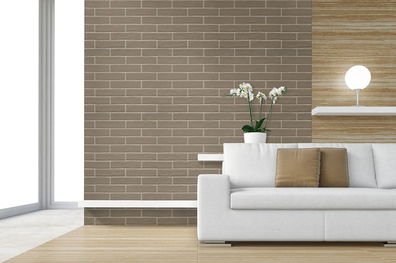 Brickstone Putty 2x10 Matte Porcelain Brick Look Floor Tile
