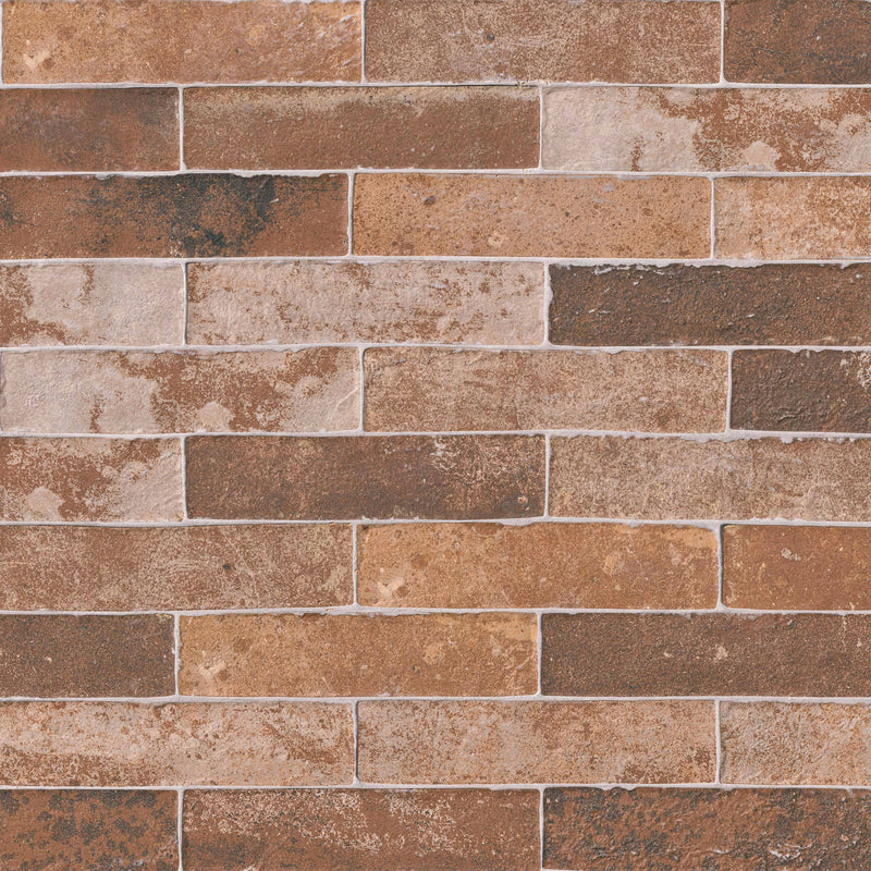 Brickstone Red 2x10 Matte Porcelain Brick Look Floor Tile