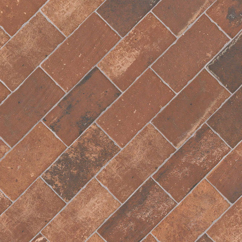 Brickstone Red 5x10 Matte Porcelain Brick Look Floor Tile