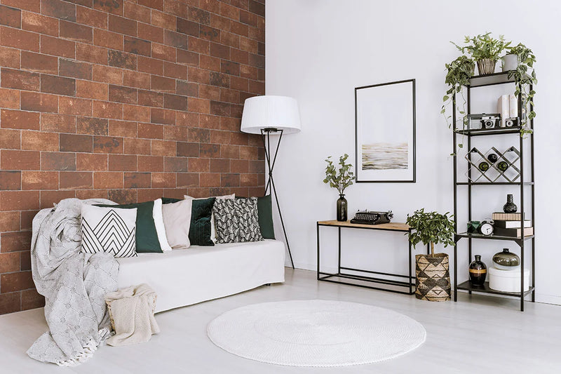 Brickstone Red 5x10 Matte Porcelain Brick Look Floor Tile