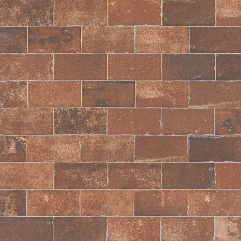 Brickstone Red 5x10 Matte Porcelain Brick Look Floor Tile