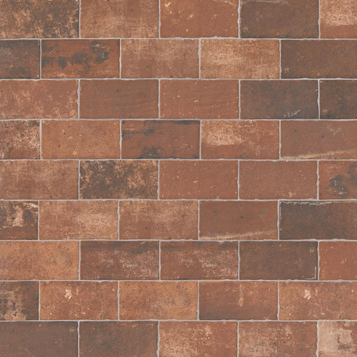 Brickstone Red 5x10 Matte Porcelain Brick Look Floor Tile