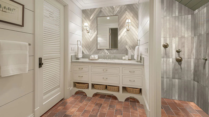 Brickstone Red 5x10 Matte Porcelain Brick Look Floor Tile