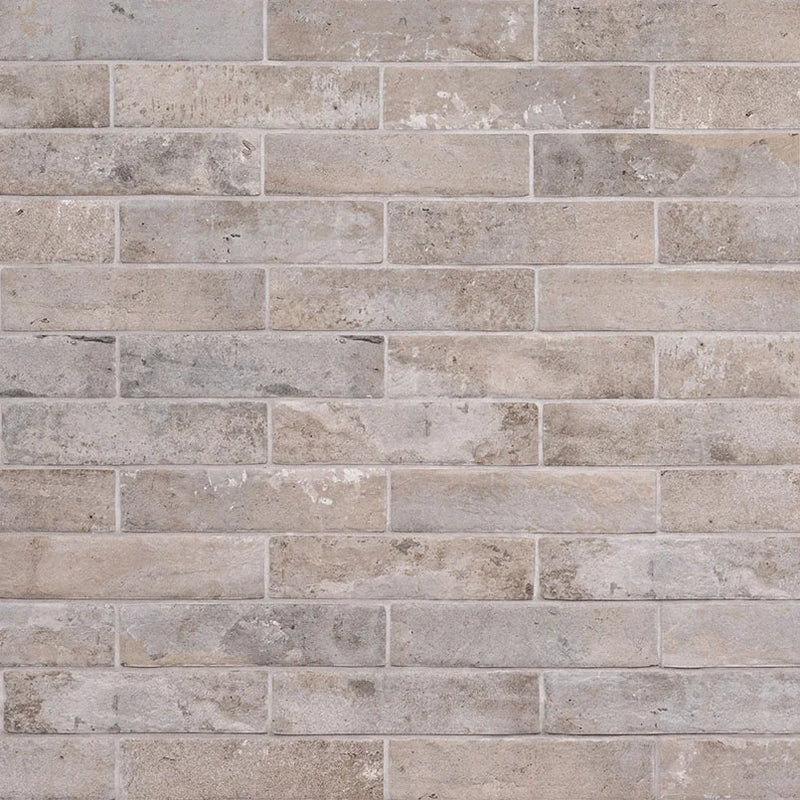 Brickstone Taupe 2x10 Matte Porcelain Brick Look Floor Tile