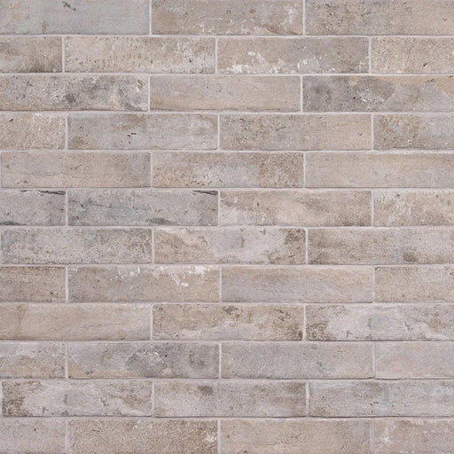 Brickstone Taupe 2x10 Matte Porcelain Brick Look Floor Tile