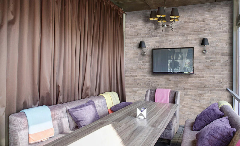 Brickstone Taupe 2x10 Matte Porcelain Brick Look Floor Tile