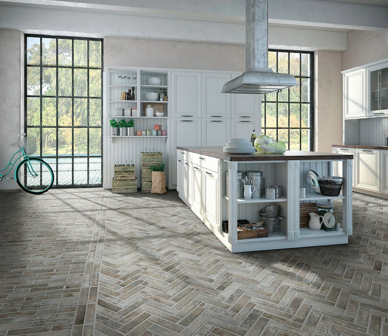 Brickstone Taupe 2x10 Matte Porcelain Brick Look Floor Tile