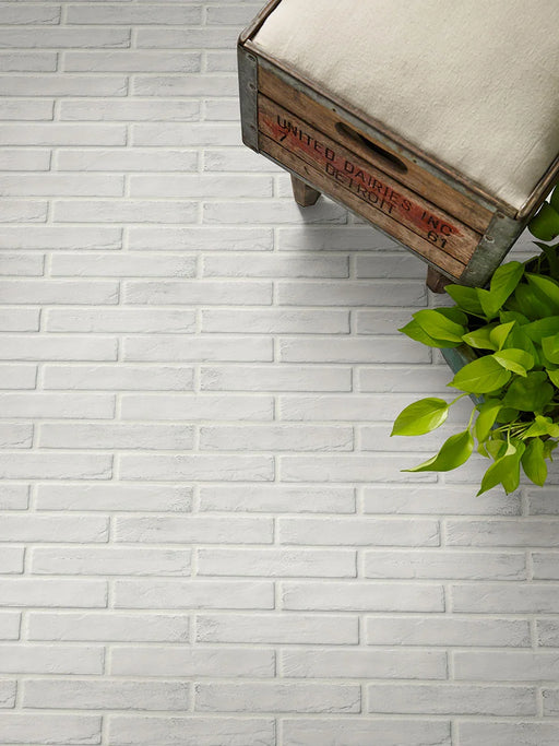 Brickstone White Brick 2x10 Matte Porcelain Tile