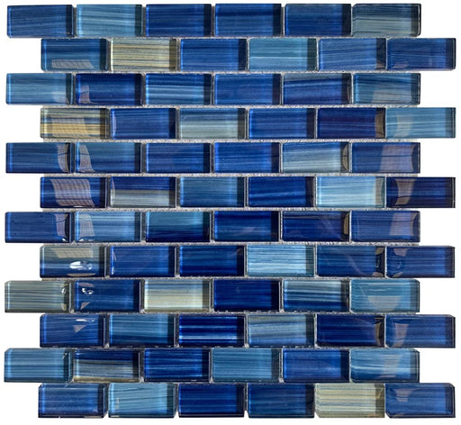 Brio Watercolor Pattern 1x2 Glass Mosaic Tile