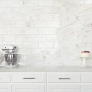 Brooklyn Statuario 10x3 Bright Bullnose Ceramic Trim