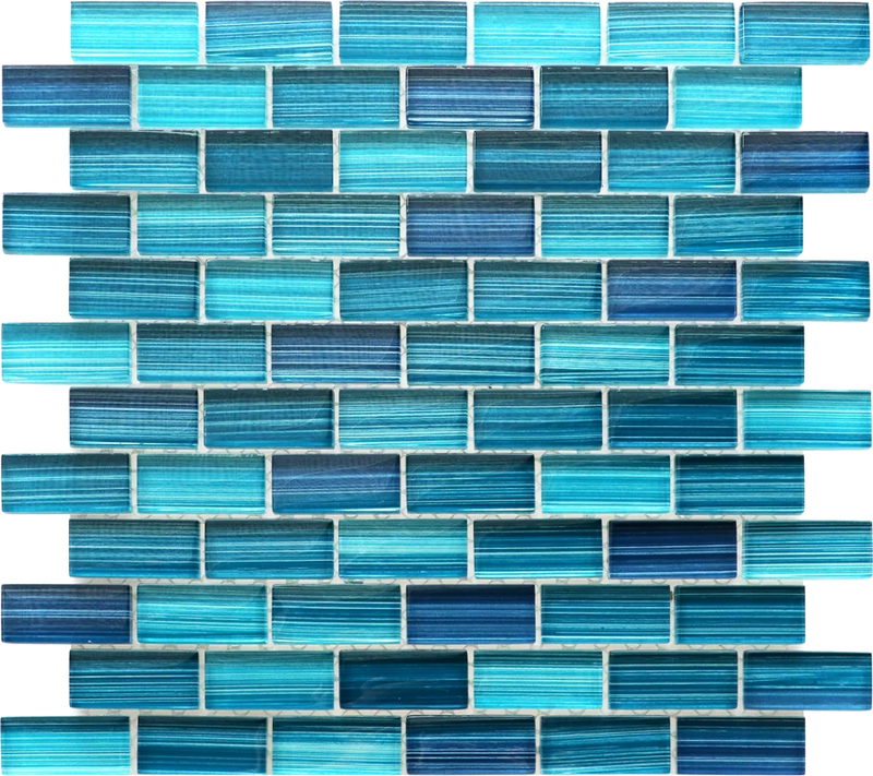 Brush Lake Blue 12x12 Glass Mosaic Tile