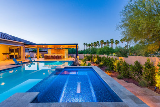 Brush Sea Blue Pattern 1x2 Glass Mosaic Tile