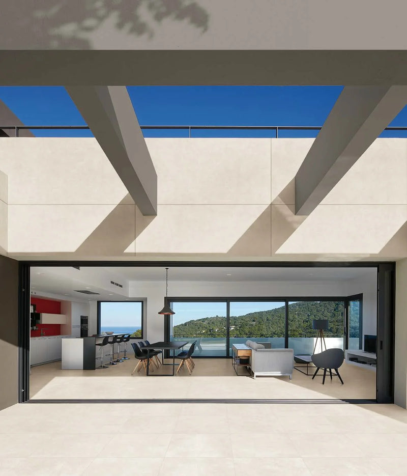 Buildtech Series White (CE) 24x24 Soft Concrete Look Porcelain Tile