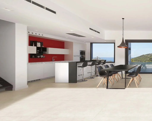 Buildtech Series White (CE) 24x24 Soft Concrete Look Porcelain Tile