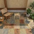 Butterscotch 16x16 Gauged Sandstone Tile — Covered Patio floor
