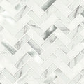Bytle Bianco Herringbone 1x3 Pattern 0.24 Inch Glass Mosaic Tile