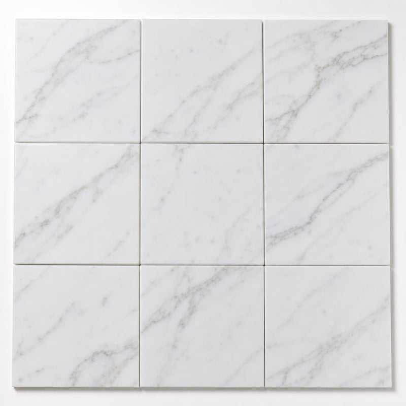 Calacata Gold 12x12 Honed Veined Marble Tile close-up