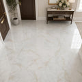 Calacata Gold 12x12 Polished Veined Marble Tile — Foyer floor