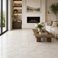 Calacata Gold 12x24 Honed Veined Marble Tile — Living Room floor