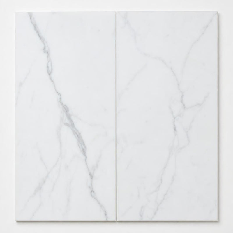 Calacata Gold 12x24 Polished Veined Marble Tile close-up