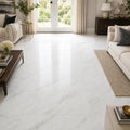 Calacata Gold 18x18 Honed Veined Marble Tile — Family Room floor
