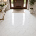 Calacata Gold 18x18 Honed Veined Marble Tile — Foyer floor