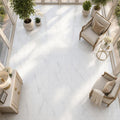 Calacata Gold 18x18 Polished Veined Marble Tile — Sunroom floor