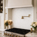Calacata Gold Herringbone 1x2 Honed Veined Marble Mosaic — Kitchen backsplash