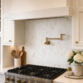 Calacata Gold Herringbone 1x2 Polished Veined Marble Mosaic — Kitchen backsplash