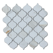 Calacata Gold Lantern 2x2 Honed Geometric Marble Mosaic