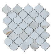 Calacata Gold Lantern 2x2 Honed Geometric Marble Mosaic