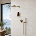 Calacata Gold Subway 6x12 Honed Veined Marble Tile — Bathroom shower wall