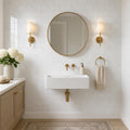 Calacata Gold Subway 6x12 Polished Veined Marble Tile — Powder Room wall