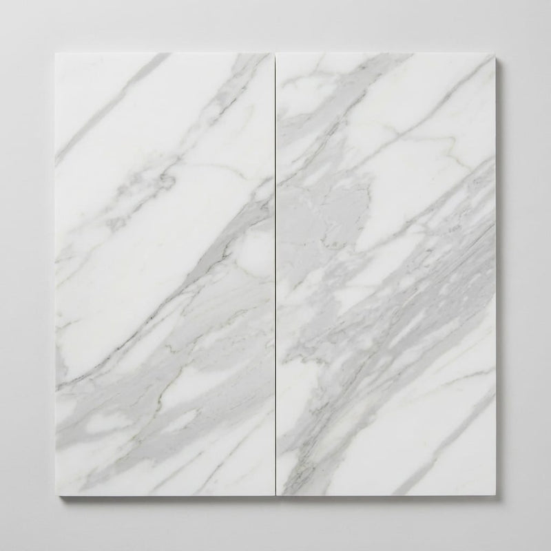 Calacatta 24x12 Honed Marble Tile 12x24 close-up