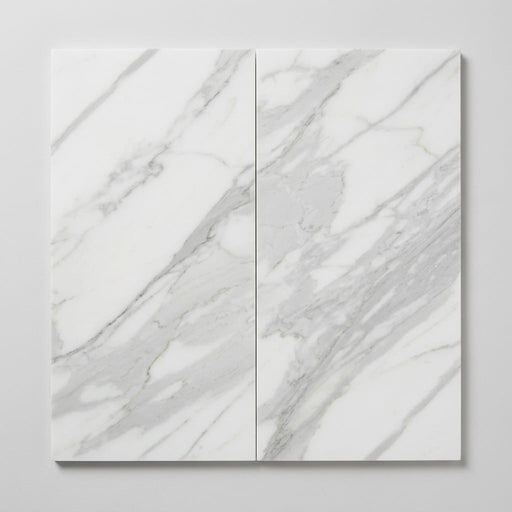 Calacatta 24x12 Honed Marble Tile 12x24 close-up