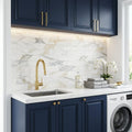 Calacatta 3x12 Honed Marble Tile — Laundry Room backsplash